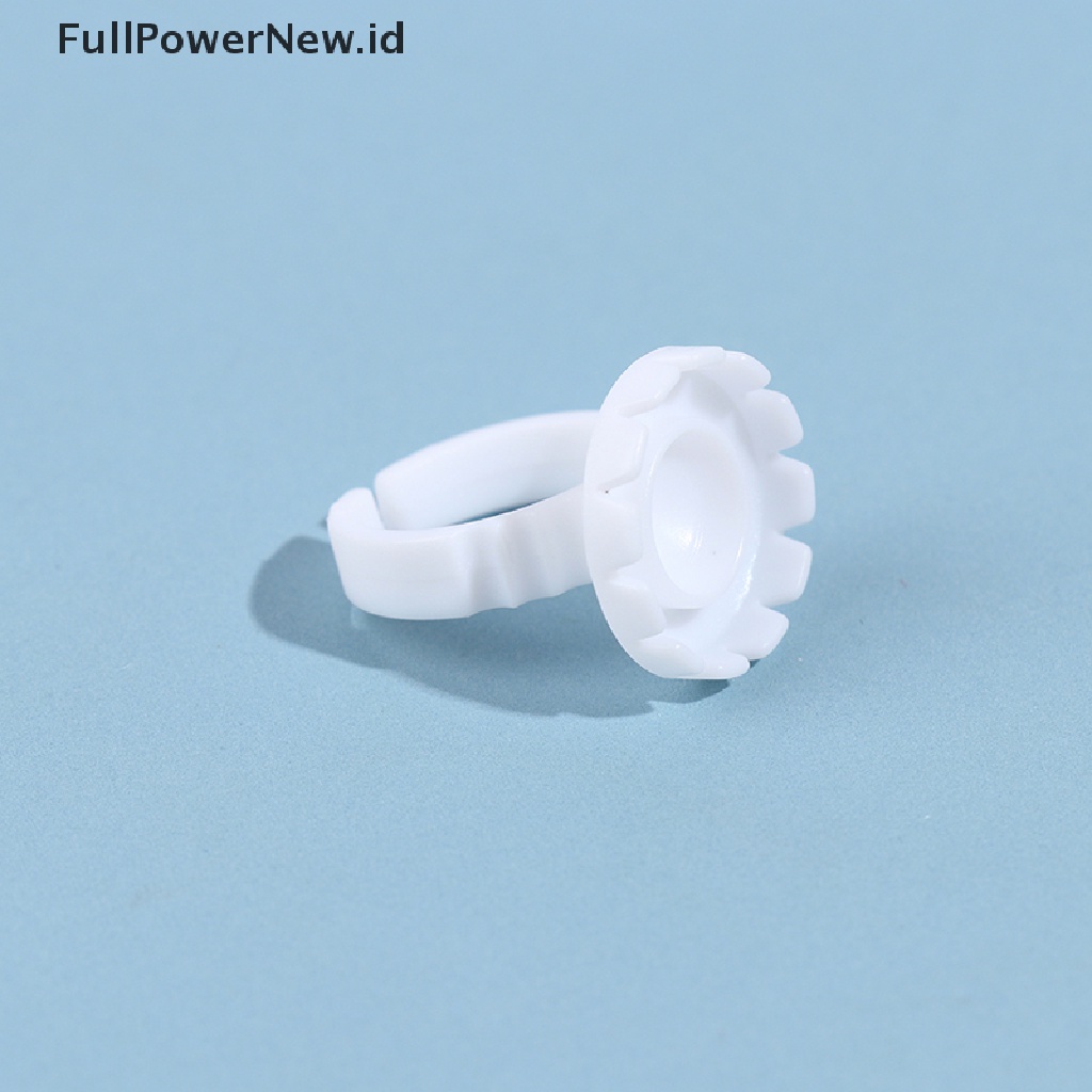 Power 100Pcs Cincin Ekstensi Bulu Mata Sekali Pakai Lem Lash Fan Cup Finger Holder Fans ID