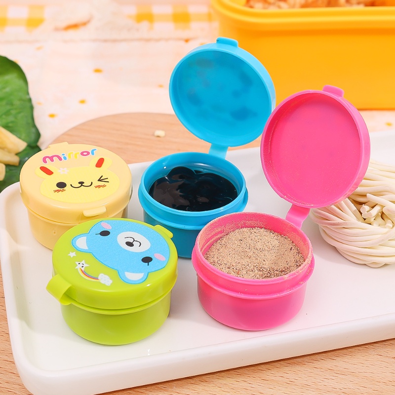 4pcs Reusable Mini Seasoning Sauce Bottle Portable Kotak Kecap Salad Dressing Wadah Untuk Anak Bento Kotak Makan Aksesoris Dapur