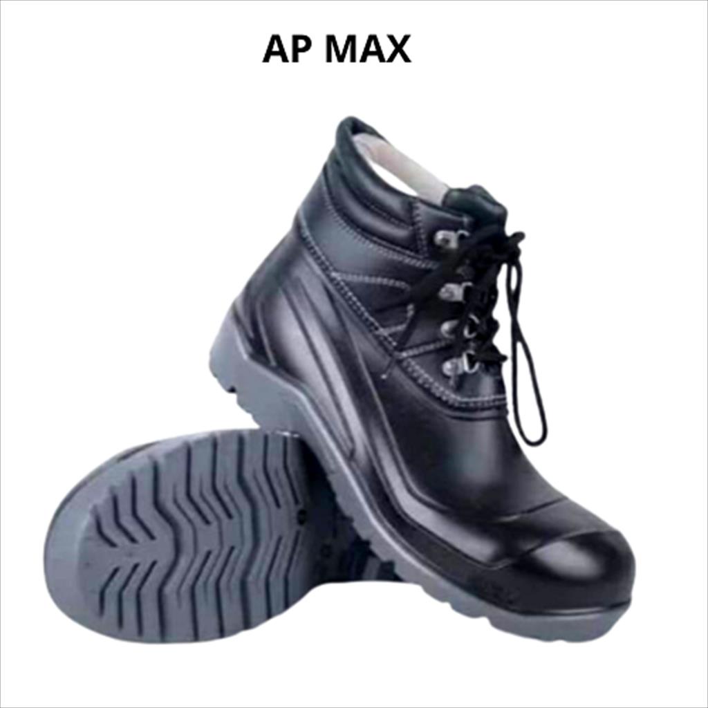 SEPATU BOOT SAFETY AP BOOTS  - AP MAX HITAM KONTRUKSI PROYEK SIZE 39-43 - FANZ STORE