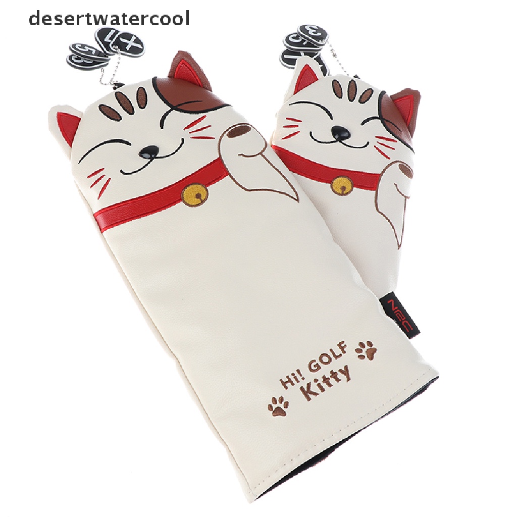 Deid Penutup Kepala club Golf Headcover Driver Fairway Wood Hybrid Covers Lucky Kitty Martijn