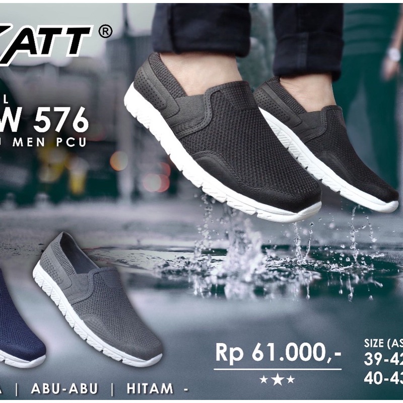 Sepatu Slip on Pria ATT SMW 576 karet Trendy