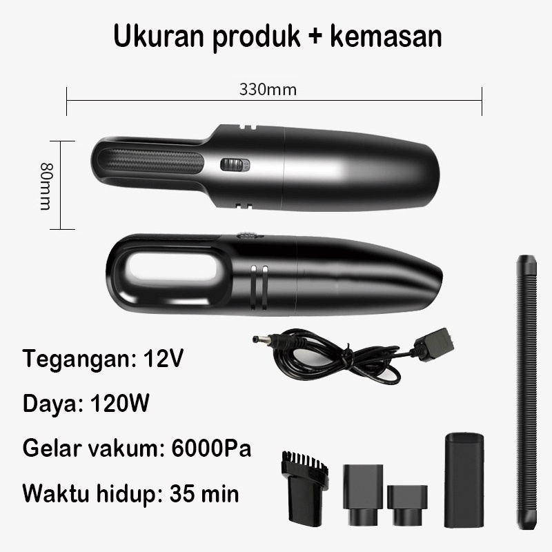 Vakum Cleaner Mobil Alat Penyedot Debu Kasur Vacum Vacuum Vaccum Facum Cleaner Portable Mini Wireless 6000Pa Ampuh Menyerap Debu Bandel
