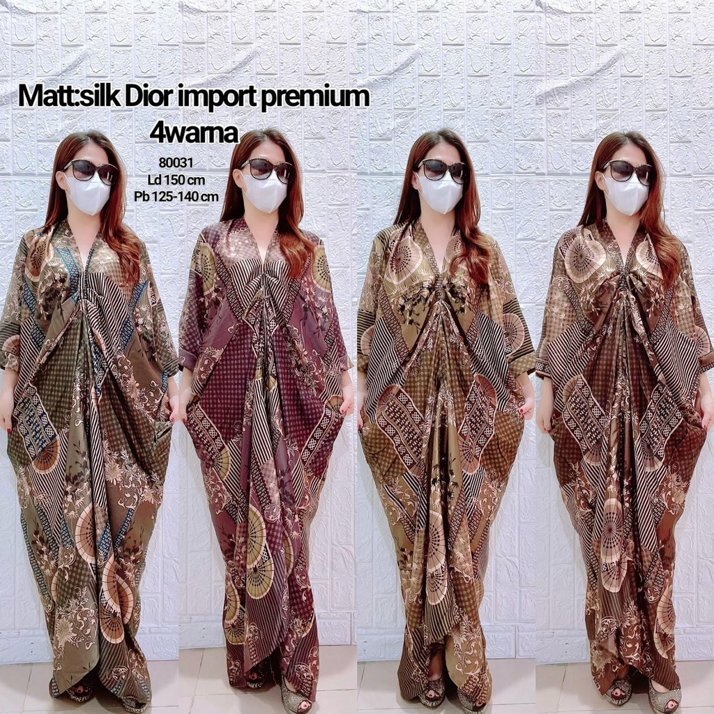80031 / Dress Busui Formal Super Jumbo Motif Batik Terbaru Ld 150 / Dress Kaftan Bahan Silk Dior Imp