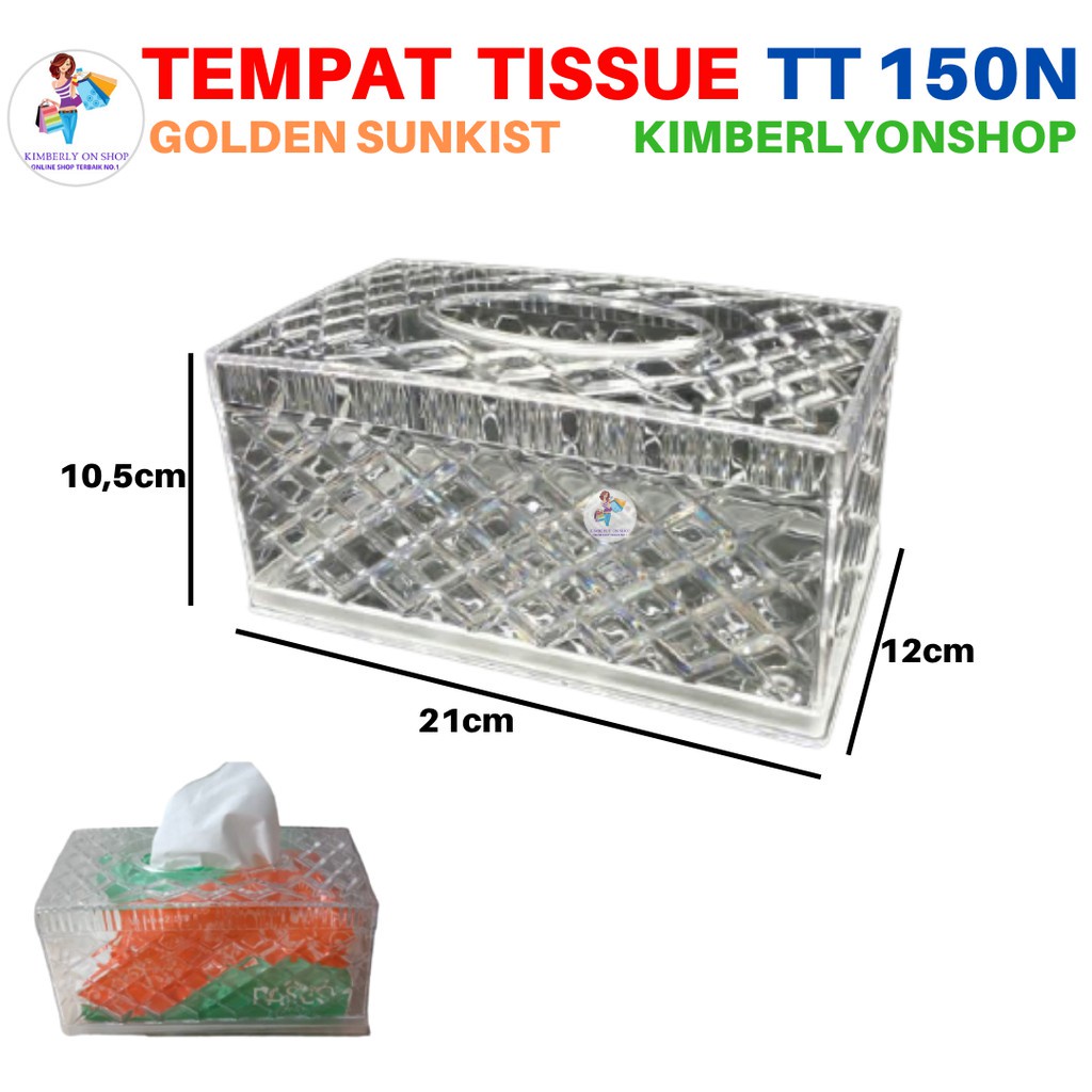 Tempat Kotak Tissue Akrilik TT 150N Golden Sunkist