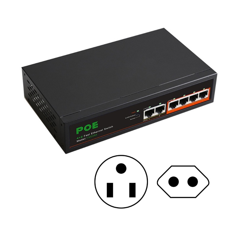 Zzz DIEWU 4100m+2-port Uplink POE Power Supply Switch Built-in Power 6-port POE Splitter Switcher Box Untuk Pantau