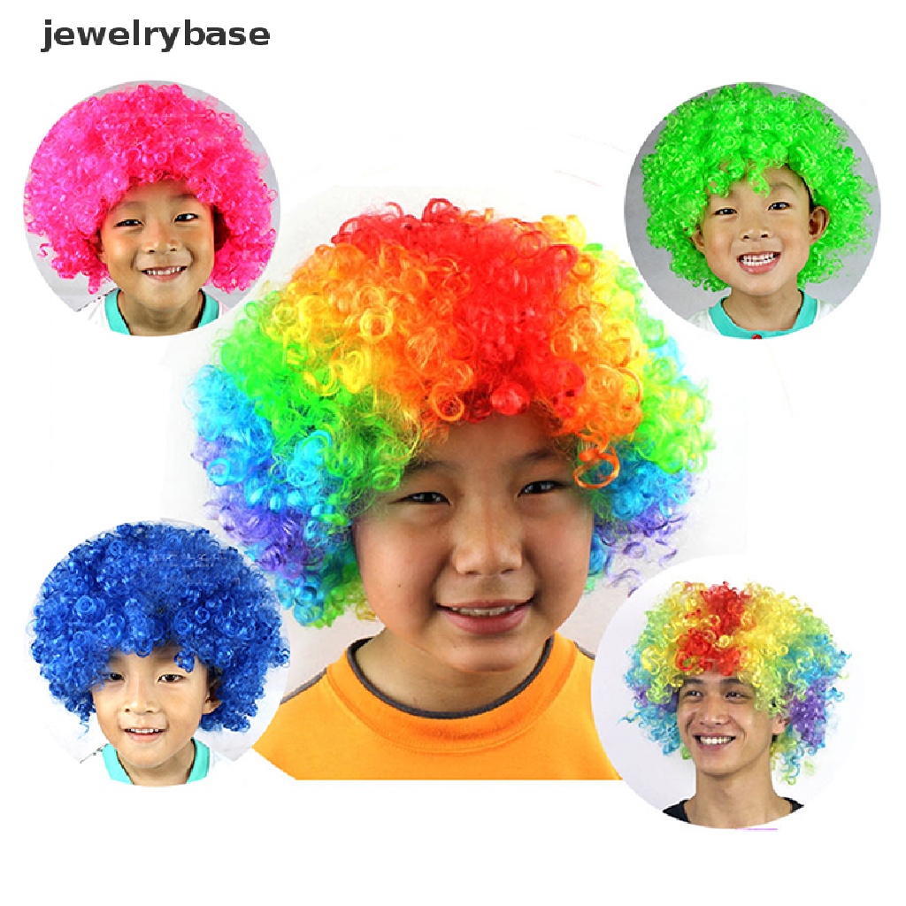 [jewelrybase] Wig Badut Anak Dewasa Bulat Ledakan Rambut Topi Aksesoris Pesta Hairstyle Butik