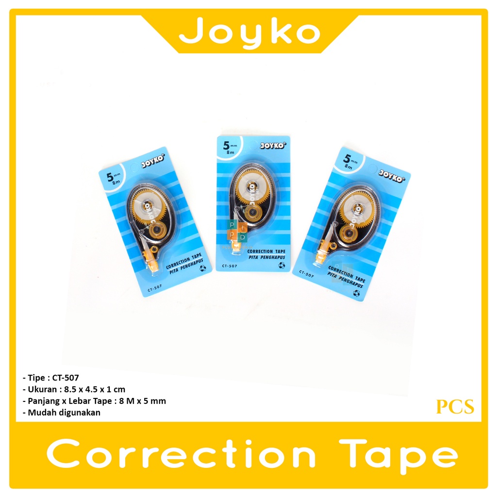 

JOYKO - Correction Tape CT-507 5mm x 8Mtr Tipe X Pita - Pcs