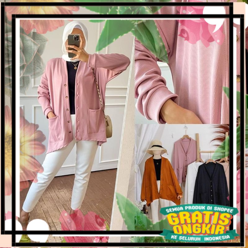 LONG CARDIGAN OVERSIZE ASIMETRIS / pastel