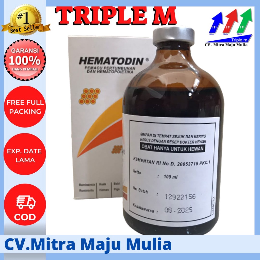 Hematodin 100 ml ROMINDO - Pemacu Pertumbuhan dan Hematopoetik hewan