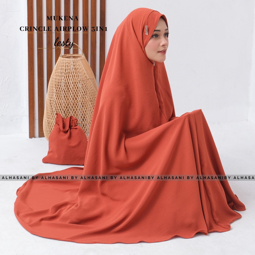 Mukena Travel 3in1 crincle airplow polos / mukena polos / Mukena lesty / Mukena traveling