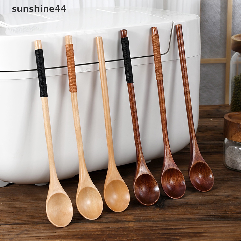 Sunshine Tea Spoon Sendok Kopi Panjang Sendok Teh Kecil Kayu Madu Dessert Spoon ID