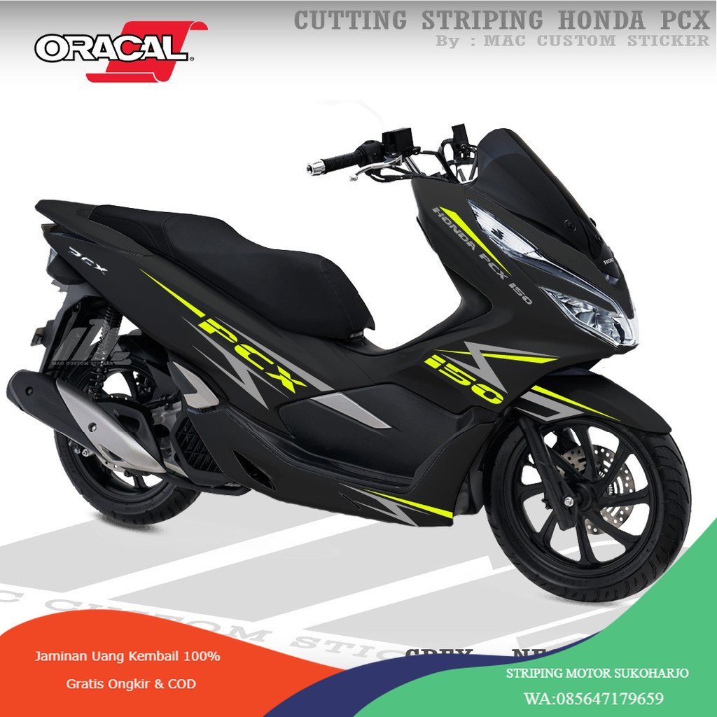 (PREMIUM) CB-PCX-01 - CUTTING STICKER PCX SEMUA WARNA MOTOR - WARNA STIKER KUNING STABILO