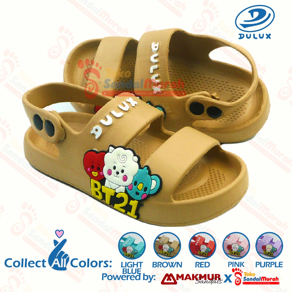Toko Sendal Murah - Sandal Slop Anak Uk 24 - 29 / Sandal Anak Kartun BT21 / Sandal Anak Tali Belakang / Sandal Anak Warna - Warni / Sandal Anak Nyaman Lucu [Toko Sendal Murah M 391 D BT]