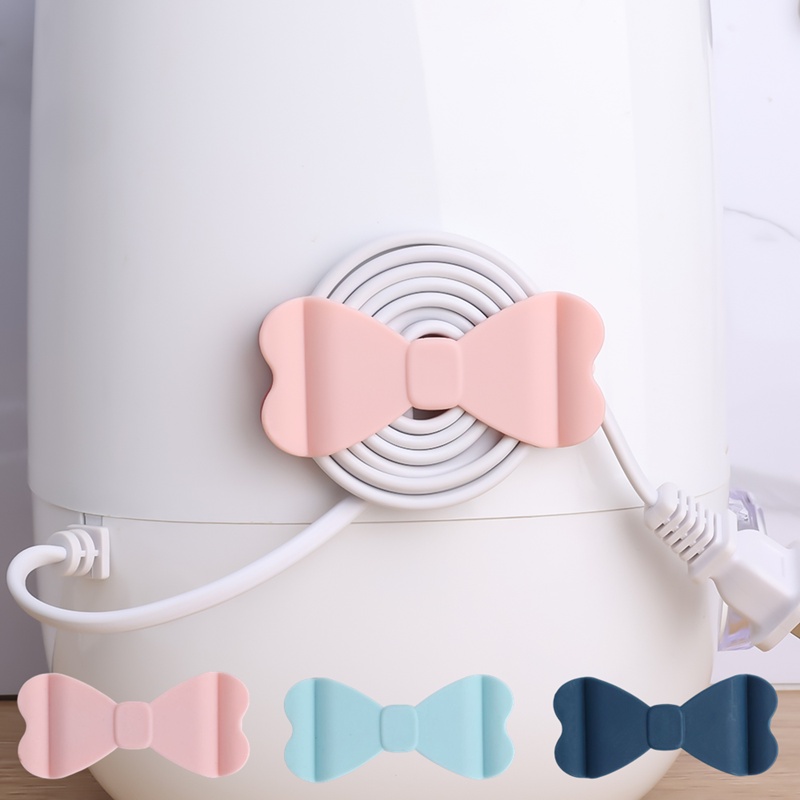 Portable Cute Bow Cord Winder Untuk Peralatan Dapur Penjepit Kabel Holder Air Fryer Mesin Kopi Kawat Fixer Penyimpanan Artefak Rumah Organizer