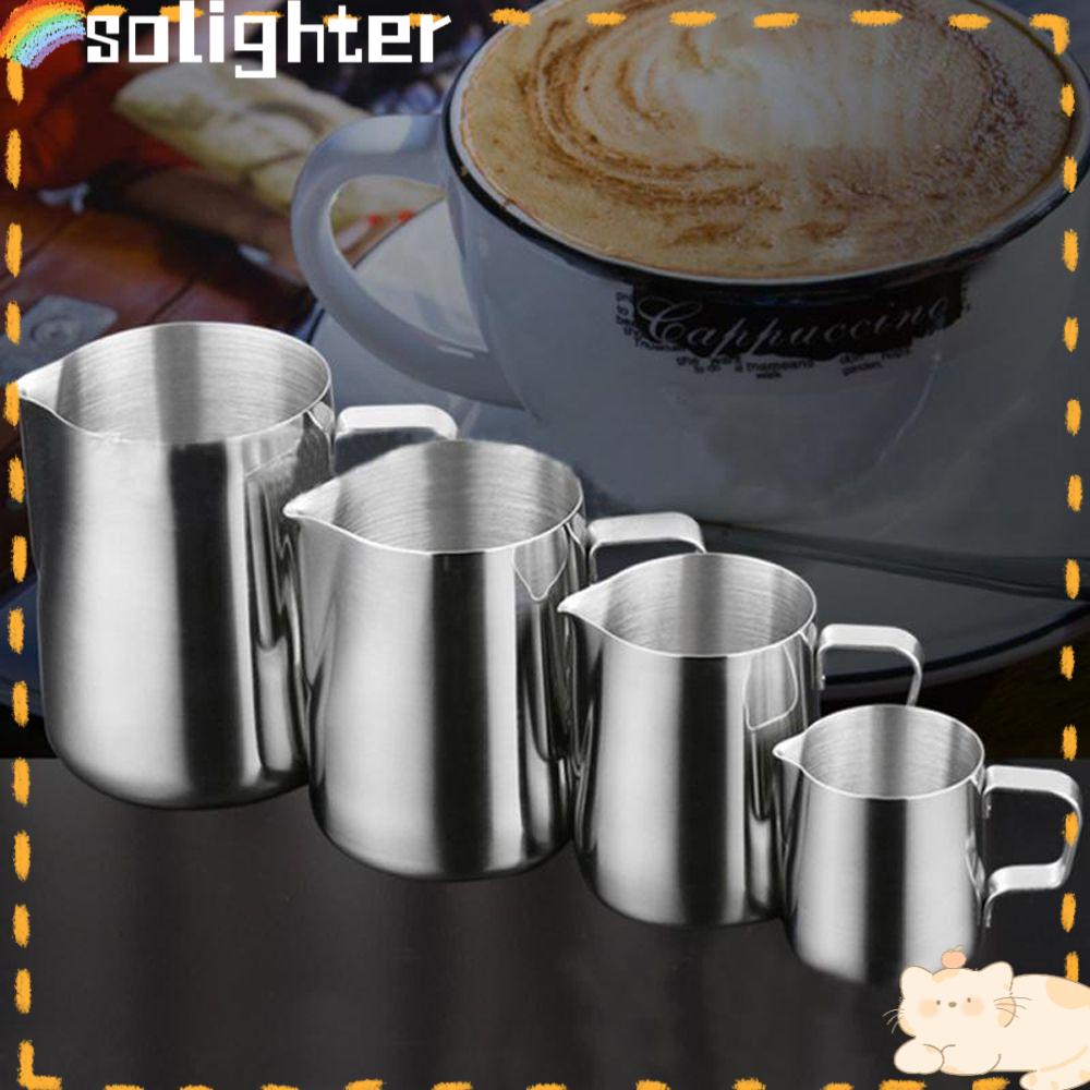 Solighter Milk Frothing Mug Wadah Busa Espresso Latte Stainless Steel Rumah Tangga