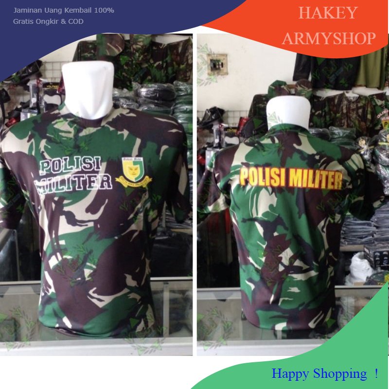 Kaos Pm Polisi Militer Loreng Bahan Drayfit Jersey Pom Ad