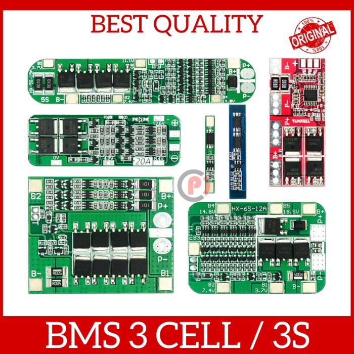 BMS 3S 10 20 40 60 A Li-ion Lithium Baterai 18650 Protection Board 12V