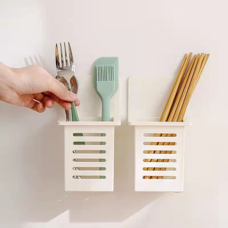 Kreatif Drain Sumpit Rak Dapur Dinding Sumpit Keranjang Punching-Free Peralatan Makan Rak Penyimpanan Organizer Dapur