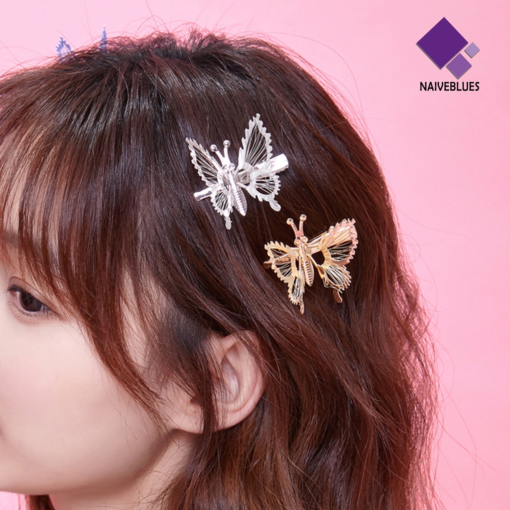 Naiveblue &gt; Wanita Bergerak Kupu-Kupu Rambut Fashion Jepit Rambut Barrette Headwear Tool