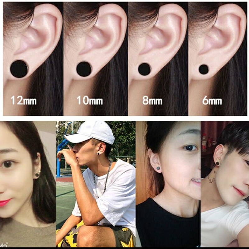 Sederhana Fashion Stainless Steel Dumbbell 1pc Stud Earring Untuk Wanita Pria Trendi Bergaya Anting Bulat Perhiasan Mahasiswa