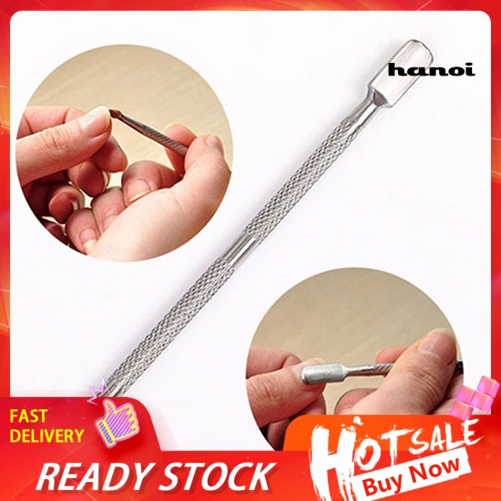 Hi * Stainless Steel Cuticle Nail Pusher Remover Double Ended Pedicure Manicure Tool