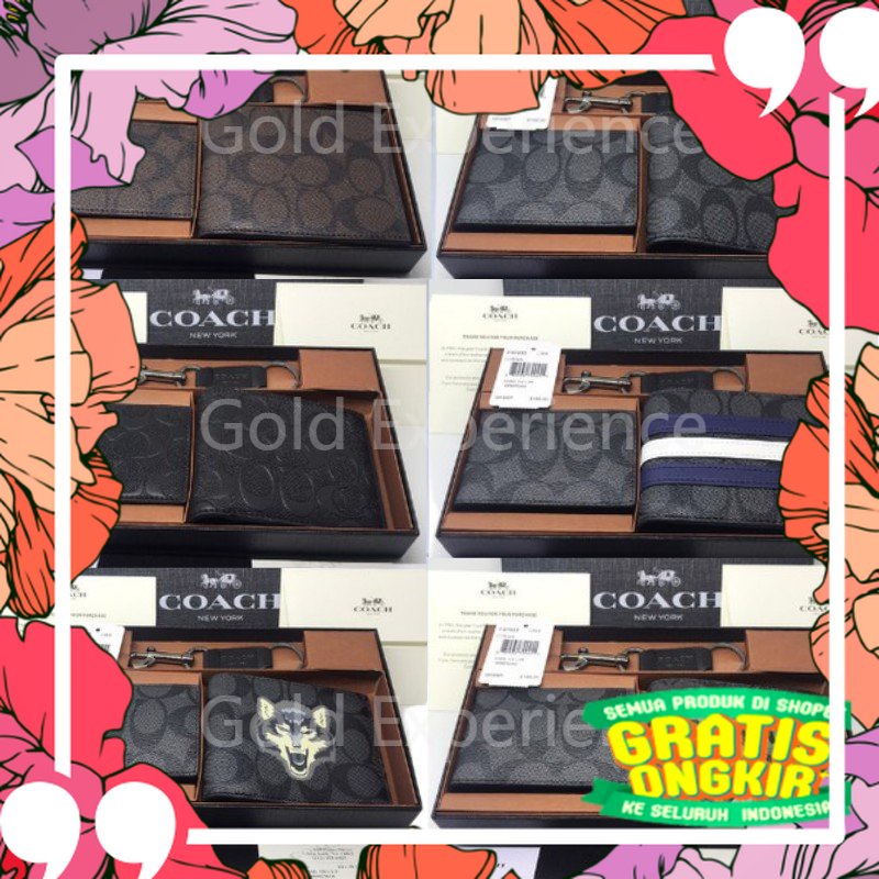 Paling Laris /Coach Dompet Pria Men Wallet Dompet Lipat Pria Fullset ORIGINAL Coach Wallet Coach Dom