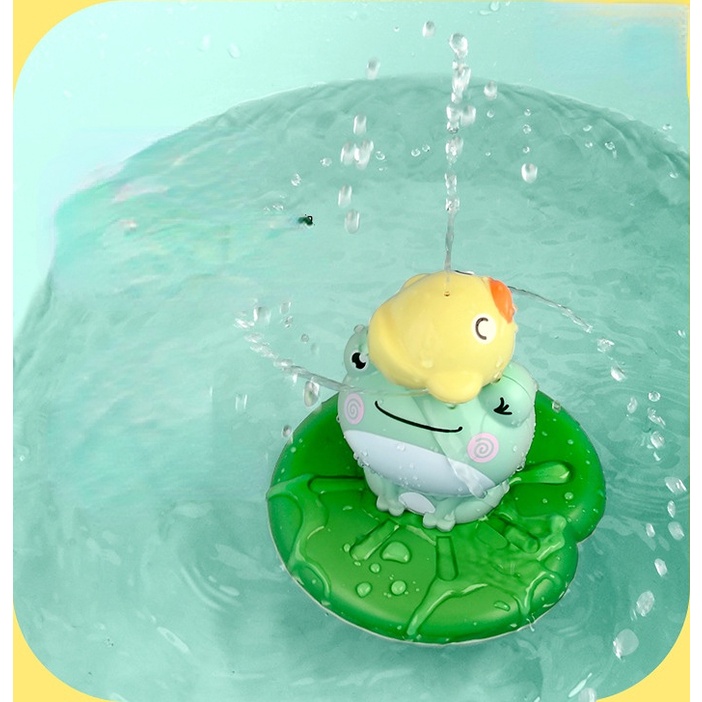 Mainan Mandi Bayi Baru Semprotan Elektrik Air Rotasi Apung Kodok Sprinkler Shower Game Untuk Anak Kid Hadiah Renang Kamar Mandi