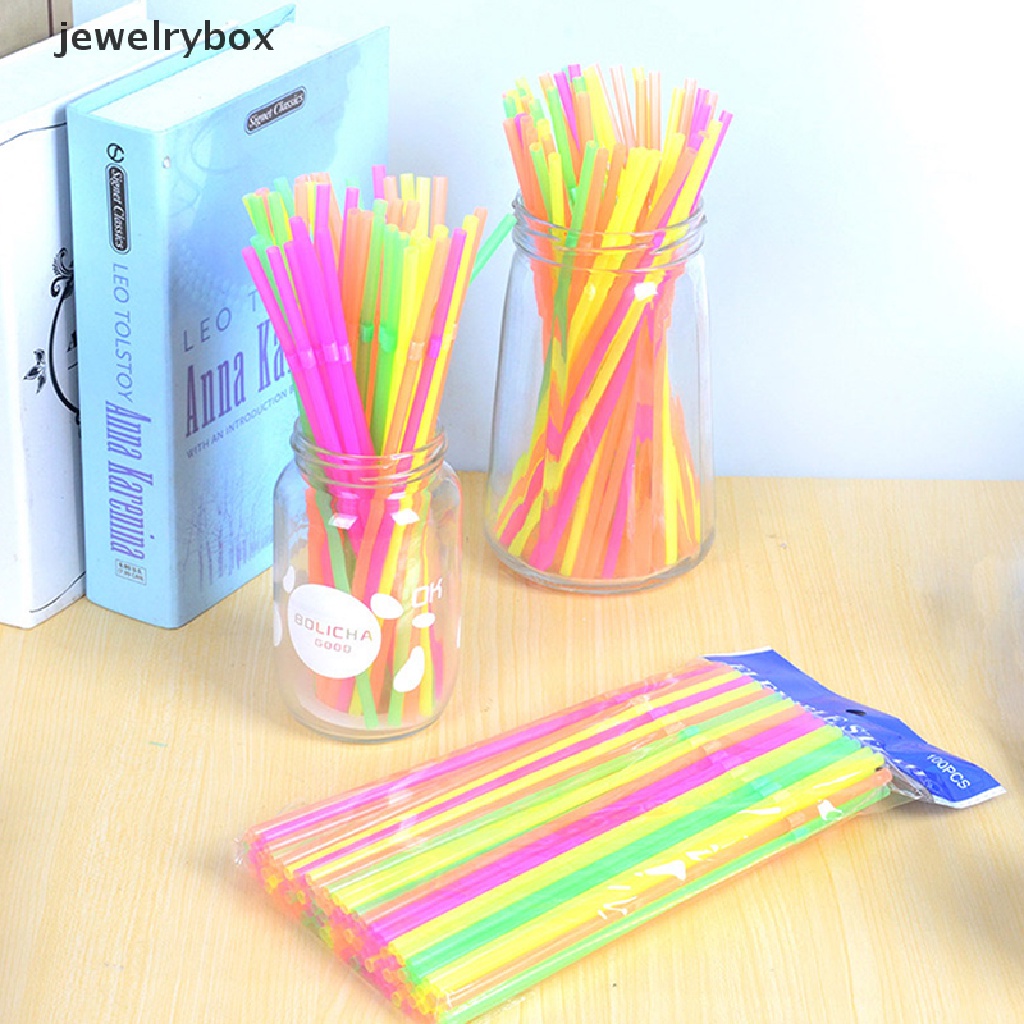 [jewelrybox] Sedotan Minum Fluorescent Bendable Sedotan Minuman Sekali Pakai Wedding Decor Boutique