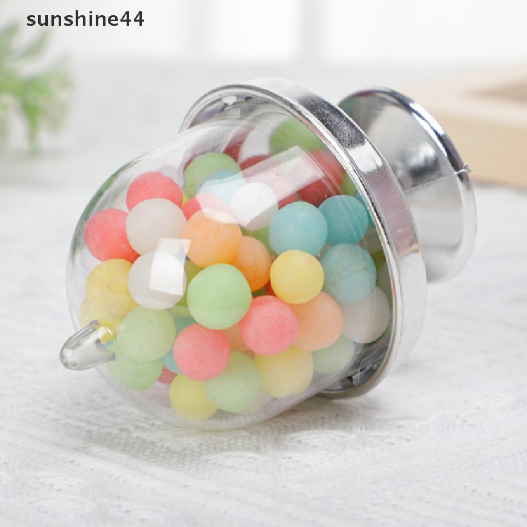 Sunshine 3Pcs Kotak Hadiah Plastik Permen Dessert Box Mini Bening Untuk Pesta Pernikahan Baby Shower ID