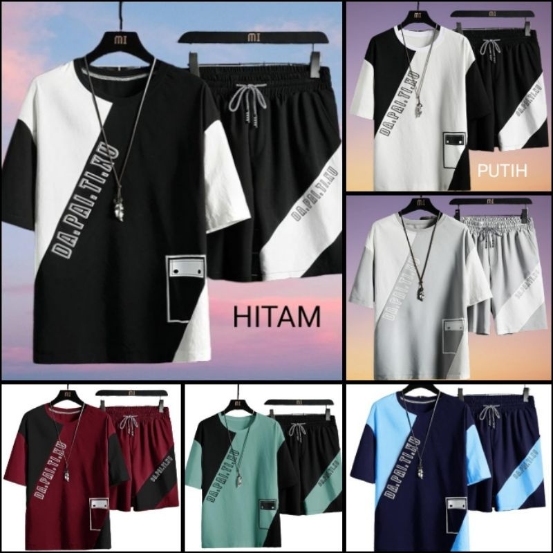 Baju Setelan Outfit Pria Kekinian 1 Set Lengkap Keren