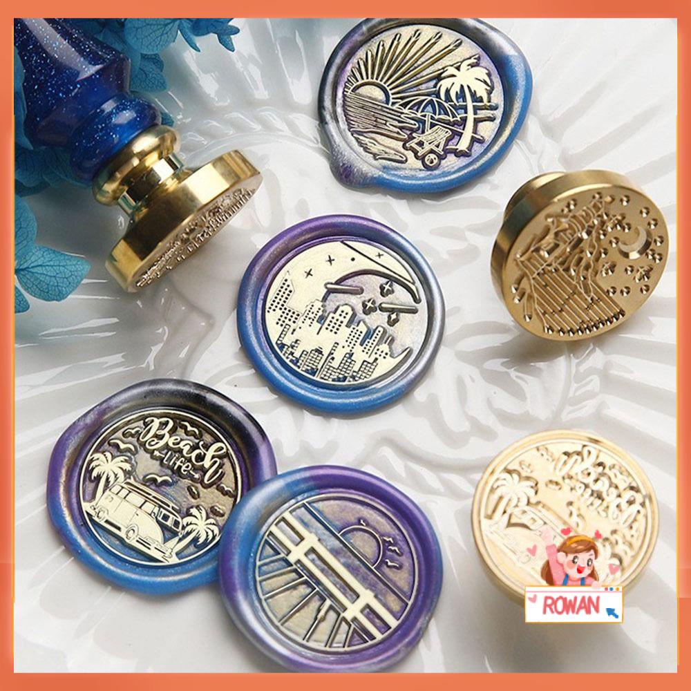 R-flower Seal Copper Head Reuse Kepala Tembaga Timbul Amplop Dekorasi Sealing Wax Stamp