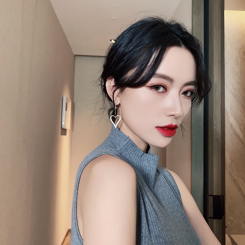 Anting Gaya Baru Trendi Korea Temperamen Influencer Wajah Bulat Panjang Lebih Ramping Terlihat Musim Gugur Musim Dingin Stud Earrings925 Sterling Silver Stud Earrings