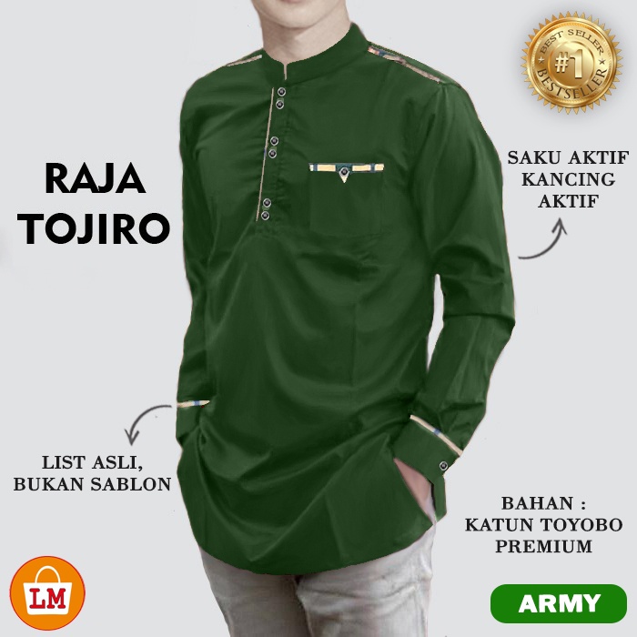 RAJA2 - BAJU KOKO KEMEJA KURTA PRIA LAKI LAKI DEWASA UKURAN S M L XL XXL JUMBO LENGAN TANGAN PANJANG