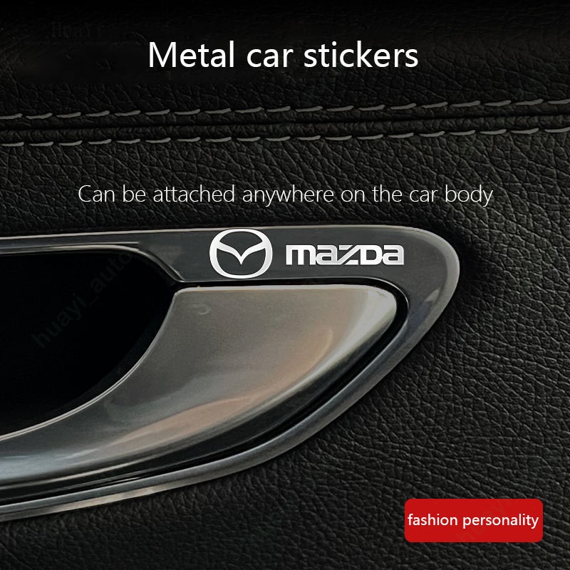 Mazda Logo Mobil 3D Exterior Metal Sticker Interior Mobil Stiker Hias Jendela Stiker Kreatif Untuk Mazda 3 2 5 CX3 RX8 BT50 323 CX8 CX30 RX7 626 CX7 NX5 CX9 Aksesoris