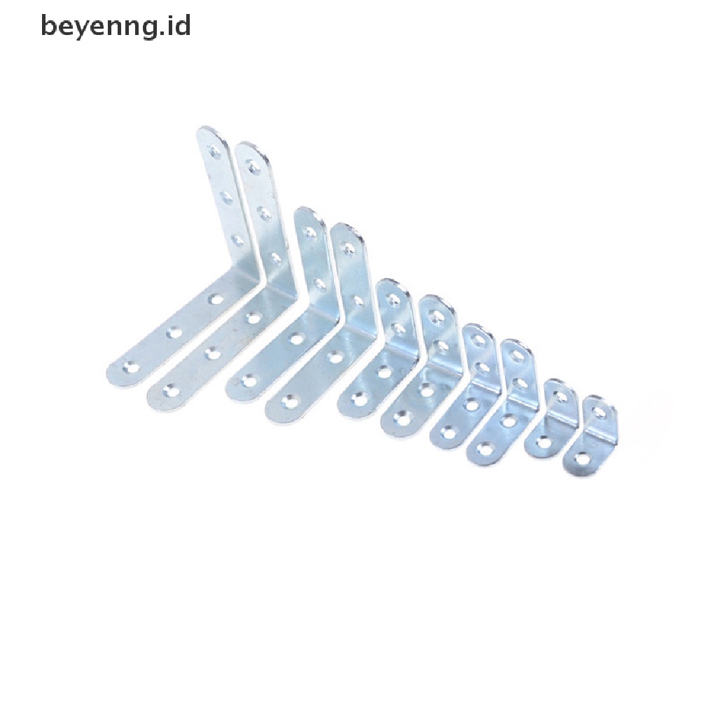 Beyen HOT 2pcs Silver Corner Brace Rak Sudut Kanan Bentuk L Hardware ID