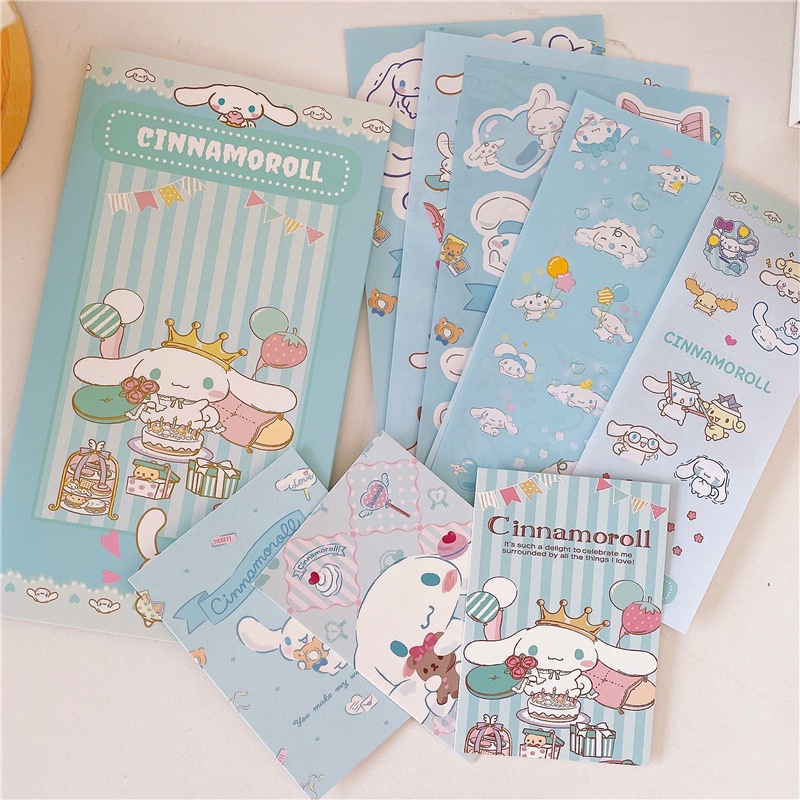 Kartun Kuromi Cinnamoroll Scrapbook Sticker/DIY Handbook Goo Card Decorative Stickers/Sanrio Ledger Decor Alat Tulis Siswa