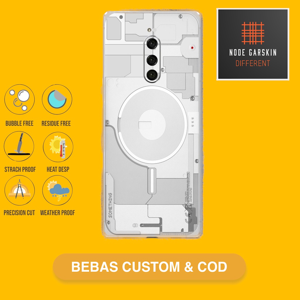 Garskin Skin Vinyl sony xperia 1 back only - Bisa Custom - something white Case Sticker Protector