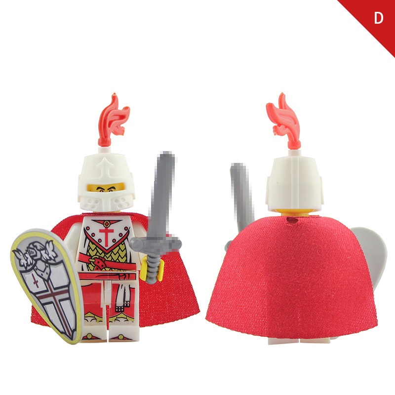 Red Cross Knight Series Mini Figure Perang Medieval Perisai Ksatria Pedang Ksatria Puzzle Rakitan Mainan Blok Bangunan