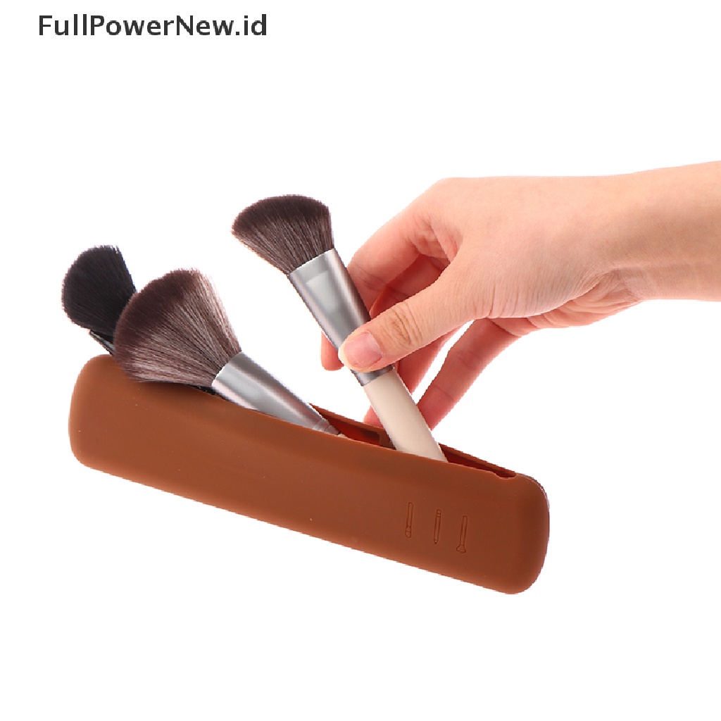 Power Travel Kuas Makeup Silikon Tas Tempat Brush Wajah Kosmetik Holder Organizer ID