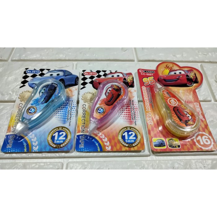 

DISKON SHOPEE/ CORRECTION TAPE / TIP EX KERTAS UKURAN 12M KARAKTER KARTUN - CARS