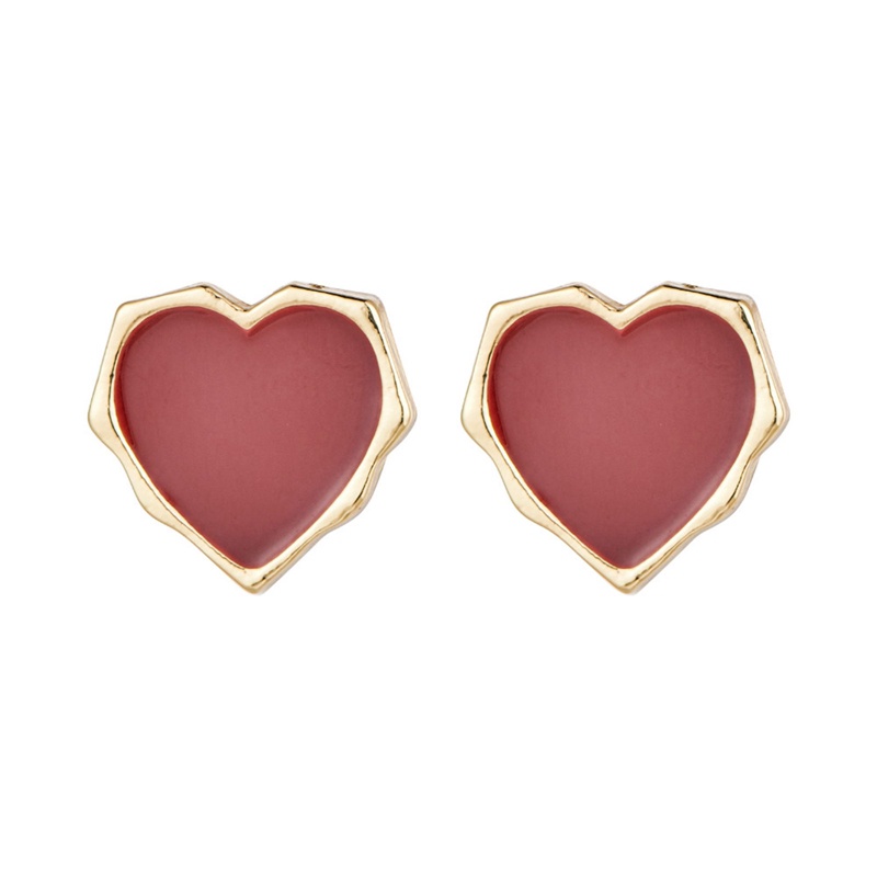 Anting Stud Bohemian Cinta Hati Gaya Jalan Anti Karat Untuk Wanita Lucu Statement Earring Perhiasan Korea