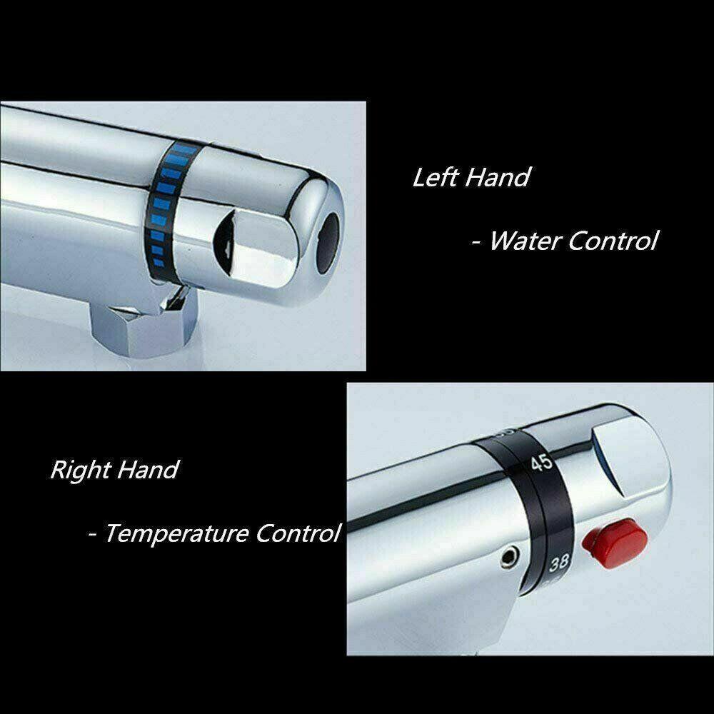 Populer Thernostatic Shower Mixer Panas Dingin Dua Pegangan Yang Dipasang Di Dinding Katup Keran Bar