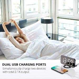 (BISA COD) FTIHSHP Jam Alarm Digital with Smartphone Charger 2 USB Port 2.1A - EN8813