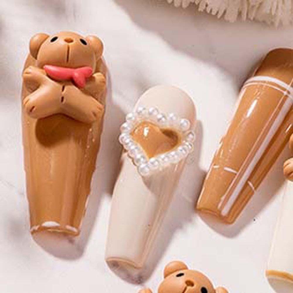 Mxbeauty Hiasan Kuku Jantung Resin Fashion Cinta Hati Manicure Aksesoris Hiasan Kuku Mutiara Heart Nail Jewelry