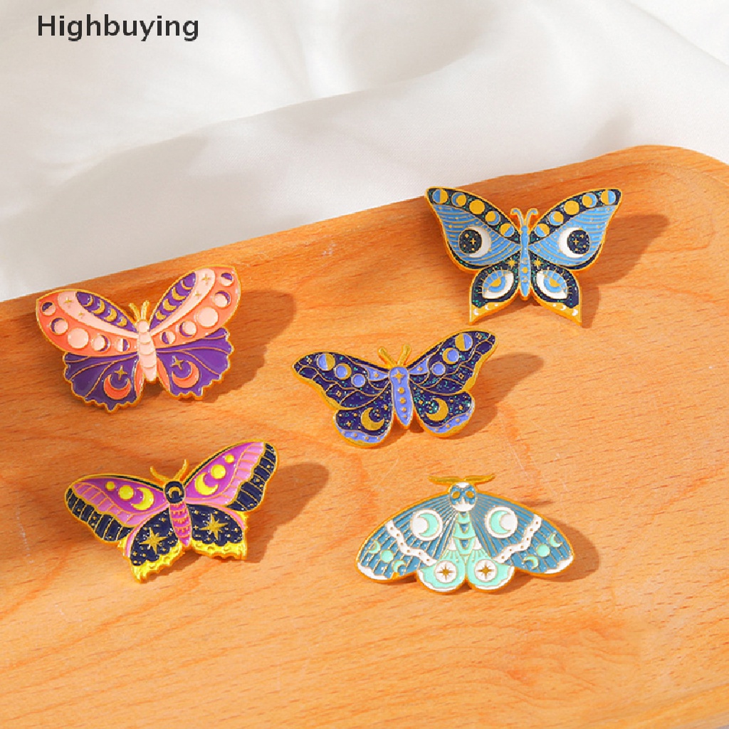Hbid Retro Kupu-Kupu Enamel Bros Kartun Warna-Warni Serangga Kerah Pin Perhiasan Hadiah Glory