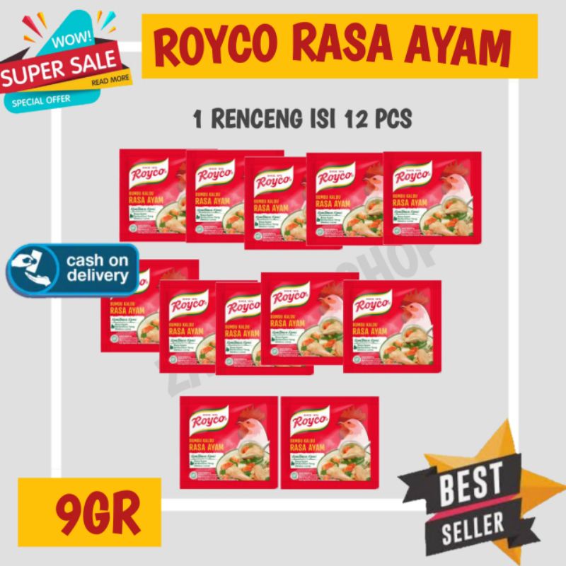 

Royco Kaldu ayam penyedap rasa 9gr 1 renceng isi 12pcs