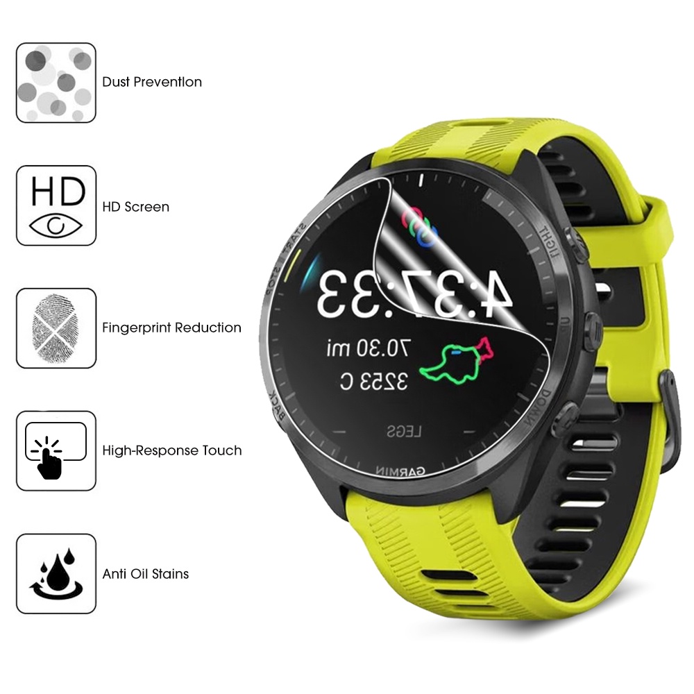 1pcs Film Pelindung Layar Untuk Garmin Forerunner965 Anti-fingerprint scratch Smart Watch Hydrogel Film HD Transparan Lembut Film Aksesoris Bukan Kaca