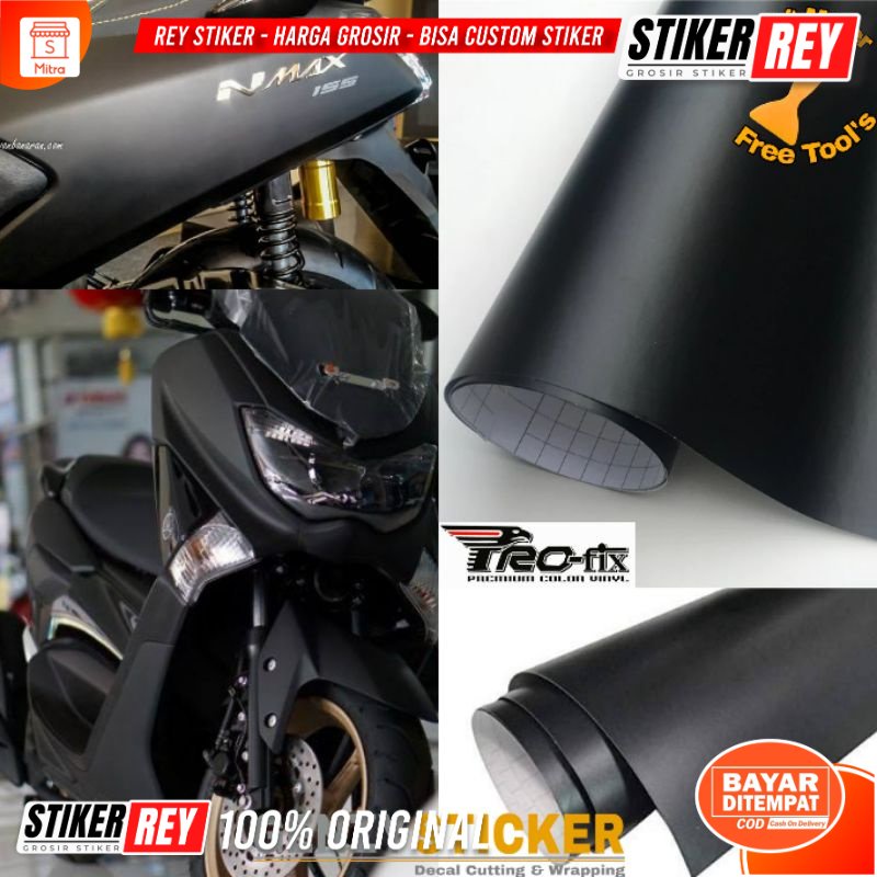 stiker skotlet profix hitam doff