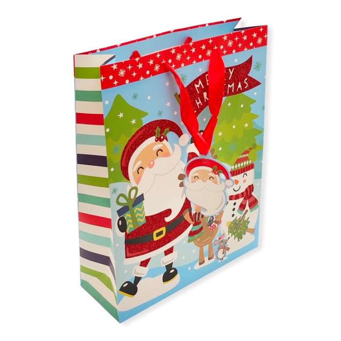 

⭐BISA COD⭐ Scoop Kantong Kertas / Paper Bag Natal Glitter 32x42x11cm 63170700 - 01