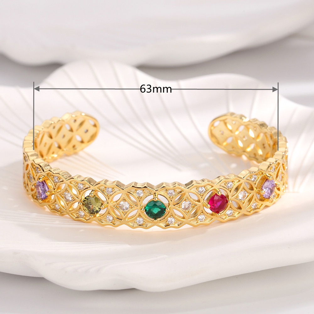 Goldkingdom Aksesoris Perhiasan Fashion Ready Stock Cincin Berlian Desain Perempuan Rasa Anyaman Bijian Berwarna Emas Harta Karun Gelang Uang